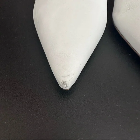 Blogger Fav! Alexandre Birman Women's White Leather Kitten Heels Ankle Boots 37 - Picture 7 of 14